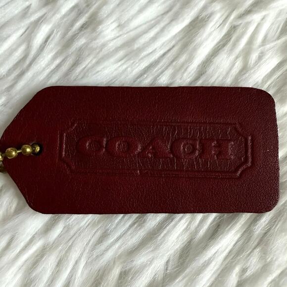Vintage Coach Dark Red Replacement Hang Tag Hangtag Bag Charm - Picture 1 of 3